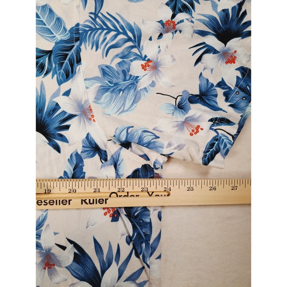Resort Wear Seaspice Men's 100% Cotton Button-Up Short-Sleeved Floral Shirt XXL - Picture 3 of 7